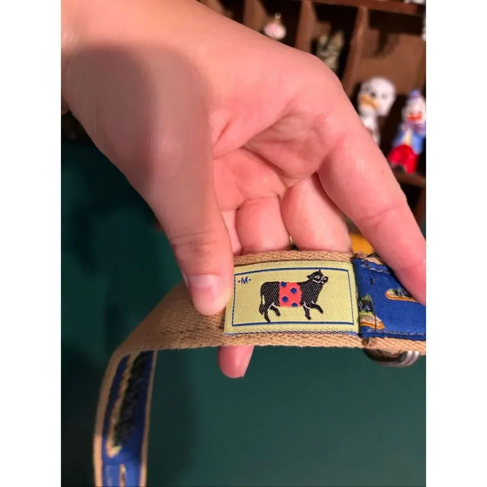 The Belted Cow Boys Hopkins Islands Ribbon D-Ring Belt Sz Medium